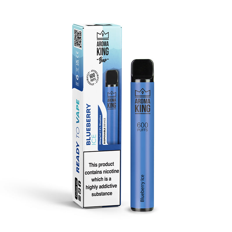 Aroma King | 600 Puffs | 0mg 10mg | Disposable Vape Pen | Blueberry Ice