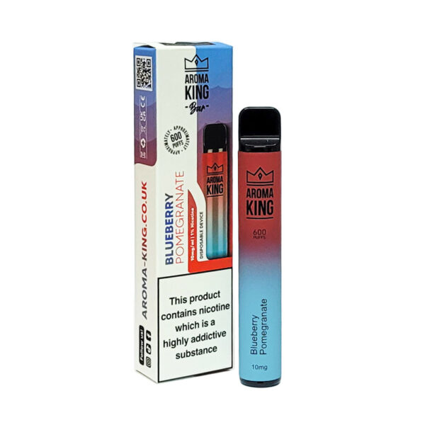 Aroma King | 600 Puffs | 0mg 10mg | Disposable Vape Pen | Blueberry Pomegranate