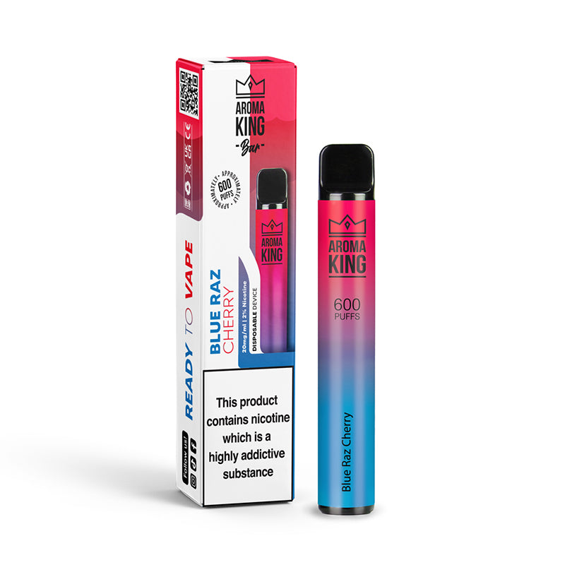 Aroma King | 600 Puffs | 0mg 10mg | Disposable Vape Pen | Blue Raz Cherry
