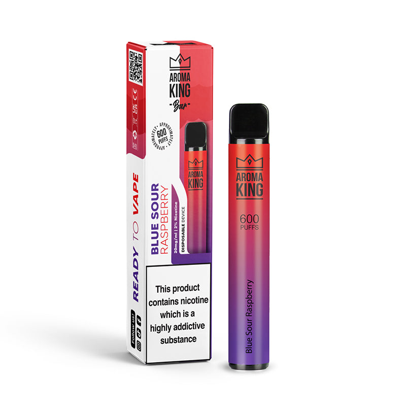 Aroma King | 600 Puffs | 0mg 10mg | Disposable Vape Pen | Blue Sour Raspberry