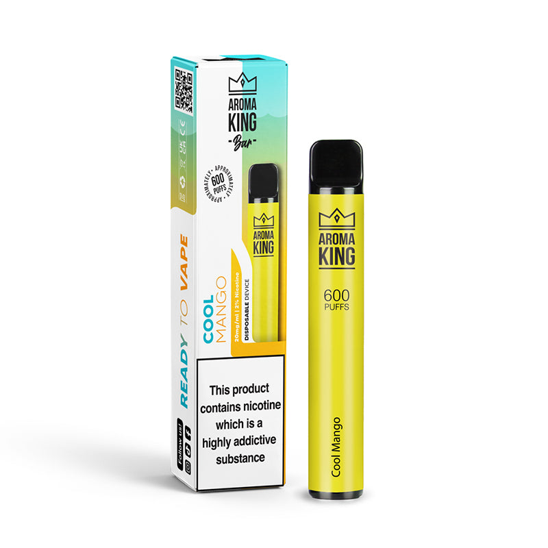 Aroma King | 600 Puffs | 0mg 10mg | Disposable Vape Pen | Cool Mango