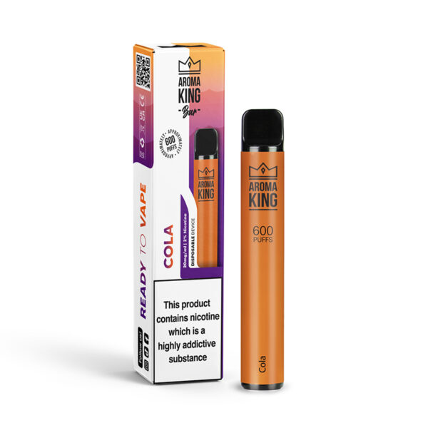 Aroma King | 600 Puffs | 0mg 10mg | Disposable Vape Pen | Cola