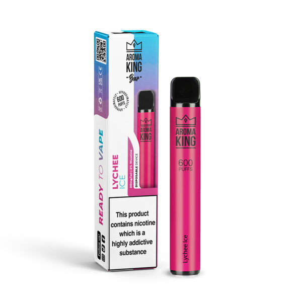 Aroma King | 600 Puffs | 0mg 10mg | Disposable Vape Pen | Lychee