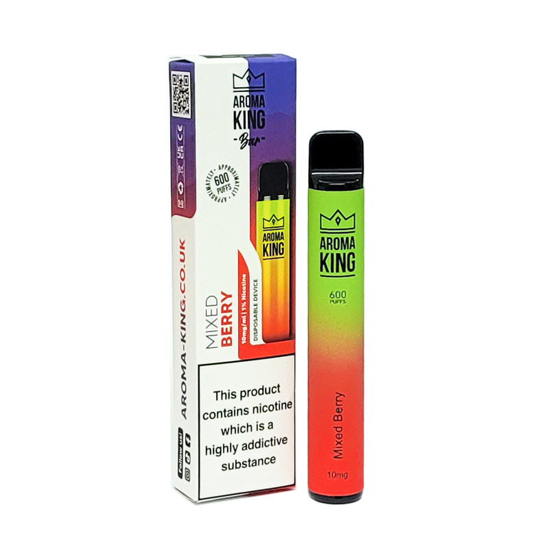 Aroma King | 600 Puffs | 0mg 10mg | Disposable Vape Pen | Mixed Berry