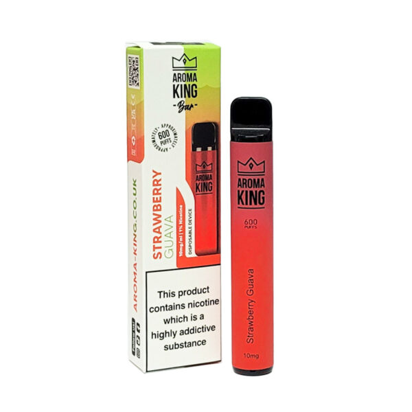 Aroma King | 600 Puffs | 0mg 10mg | Disposable Vape Pen | Strawberry Guava