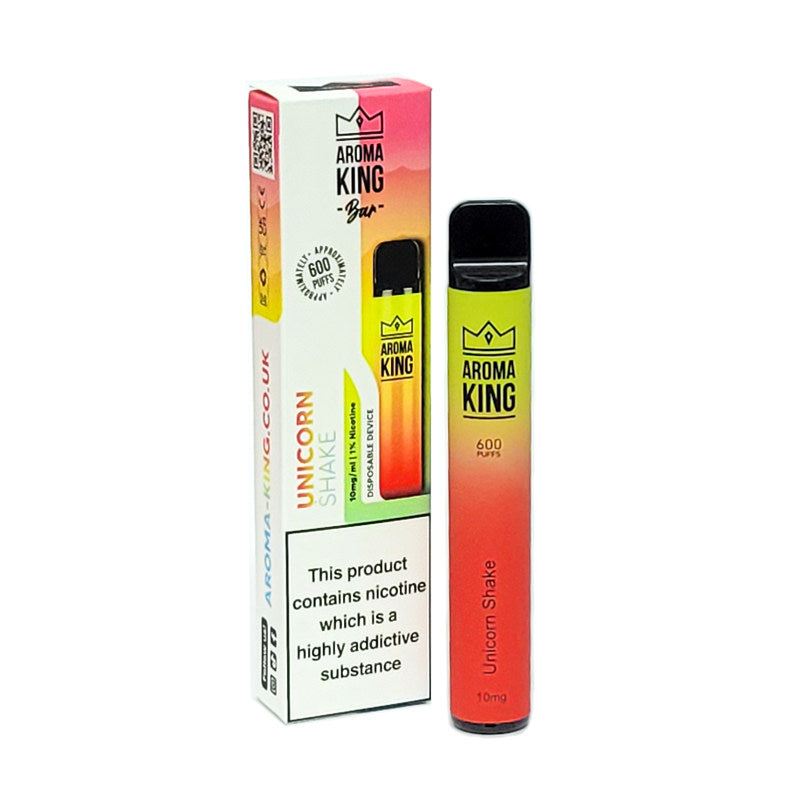 Aroma King | 600 Puffs | 0mg 10mg | Disposable Vape Pen | Unicorn Shake