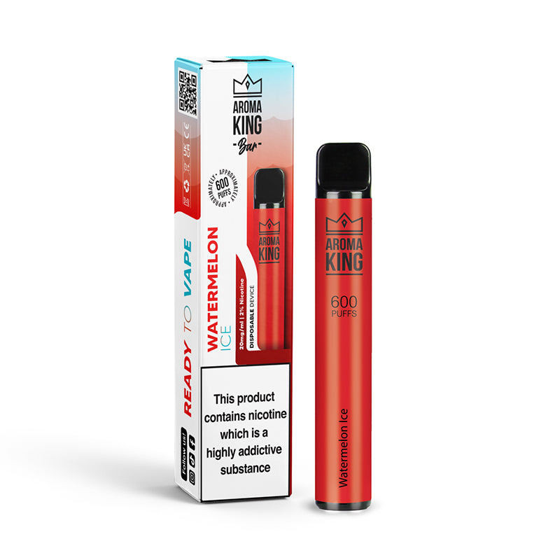 Aroma King | 600 Puffs | 0mg 10mg | Disposable Vape Pen | Watermelon Ice