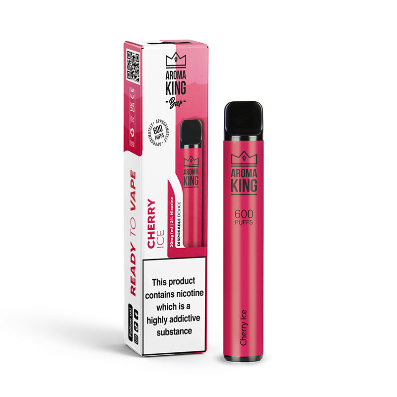 Aroma King | 600 Puffs | 0mg 10mg | Disposable Vape Pen | Cherry Ice